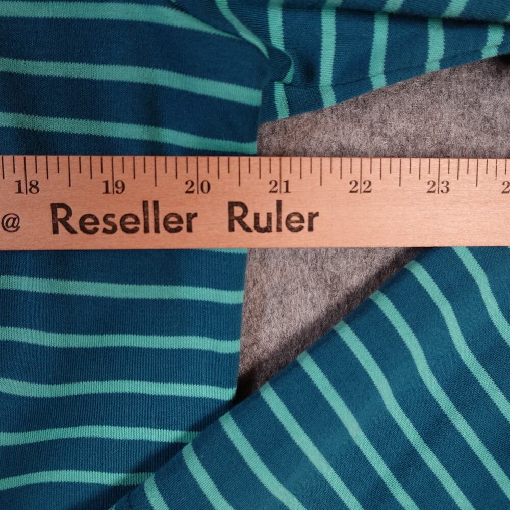 LL Bean Top Womens Medium Square Neck Striped Blue Green Long Sleeve Knit - Picture 5 of 7
